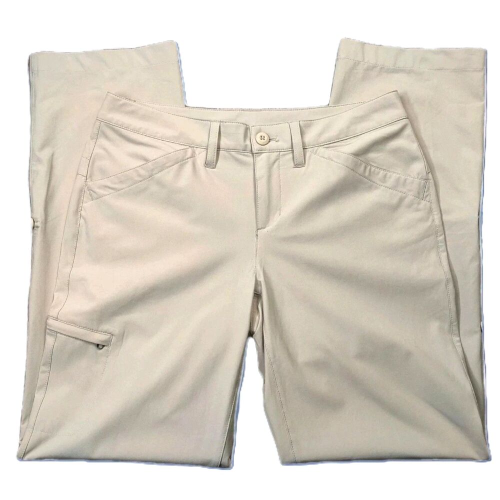 Eddie Bauer Hiking Pants Size 4 Stretch Khaki Quick Dry Roll-Up Outdoor Travel